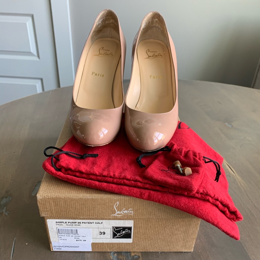 Christian Louboutin Simple Nude Calf Pump 85